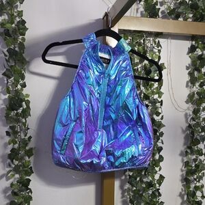 AKIRA Shimmering Blue Iridescent Backpack